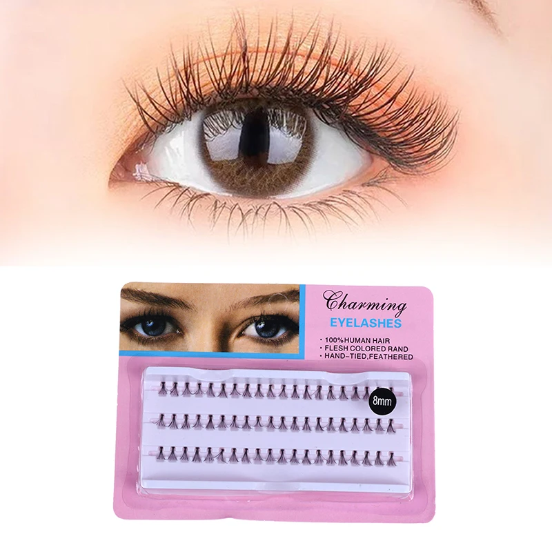 

60 шт., натуральные ресницы для наращивания, 8-14 мм