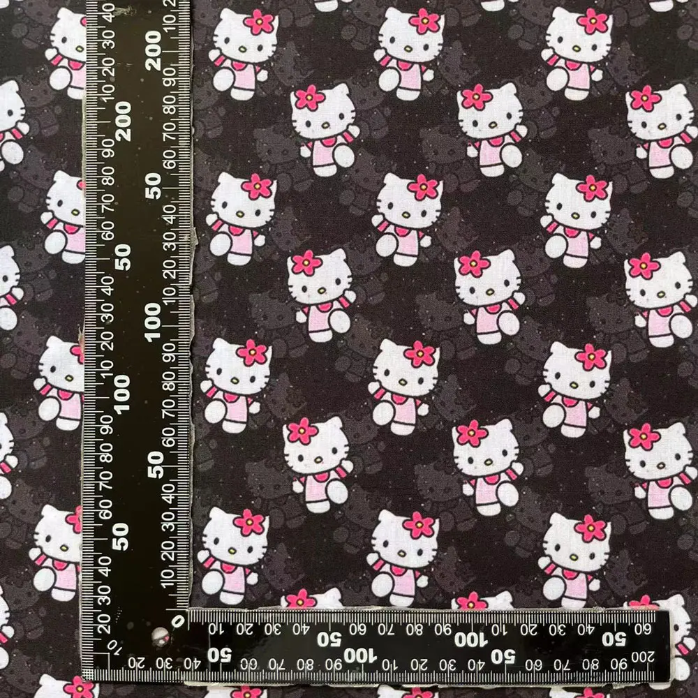 Hello Kitty 140x50CM Cartoon cotton fabric Patchwork Tissue Kid Home Textile Sewing Doll Dress Curtain Polyester cotton Fabric images - 6