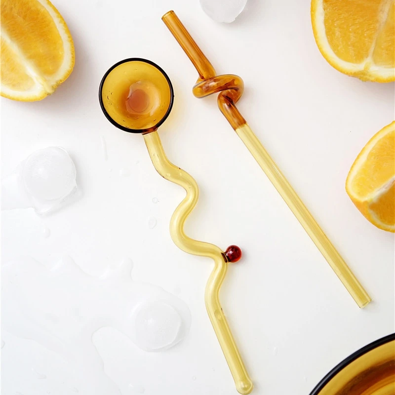 

Transparent Glass Spoons Colored Glass Mixing Spoon For Home Juice Coffee Iced Beverage Mixing Spoons Kitchen Bar Accessories