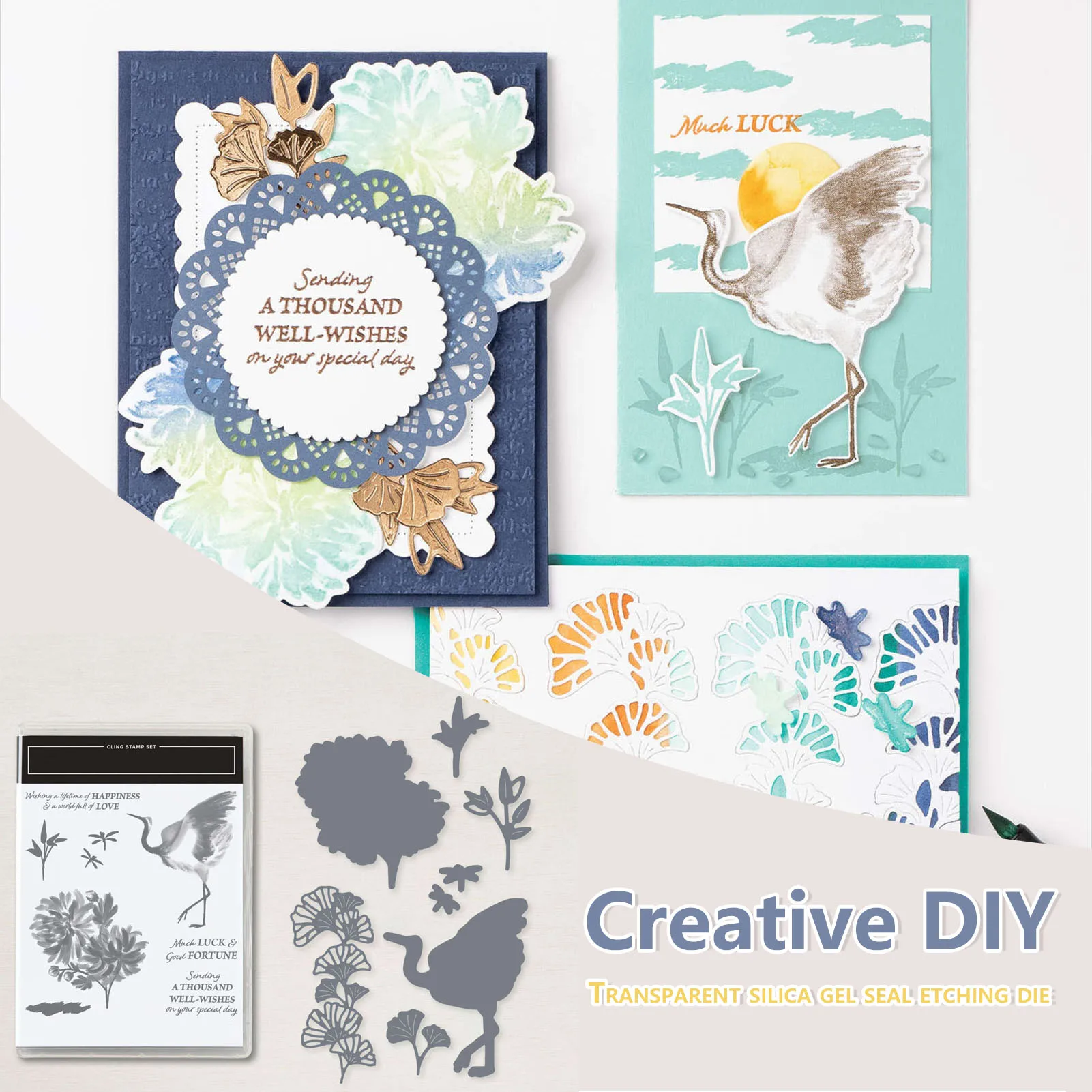 

Вырубные штампы с прозрачным силиконовым штампом, DIY тиснение из углеродной стали Stencil для изготовления карт, скрапбукинга, долговечная фот...