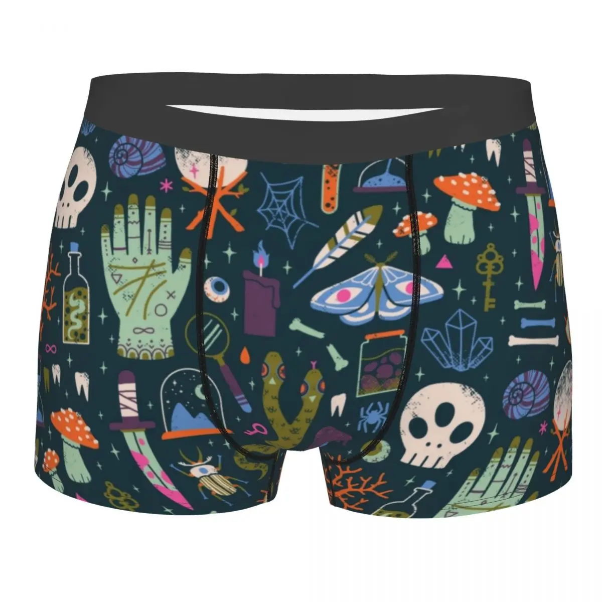 

Мужские модные куртки Хэллоуин ведьма узор Нижнее белье Боксеры Трусы мужские дышащие шорты трусы