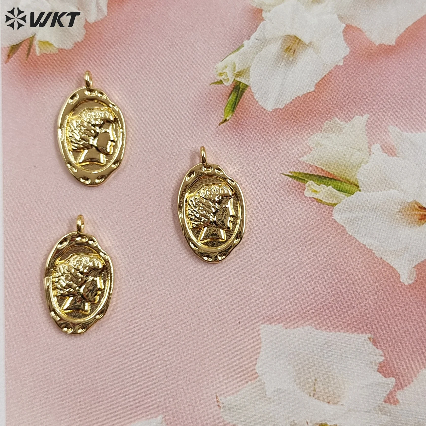 Шармы WKT из желтой латуни 18К золото 10 мм