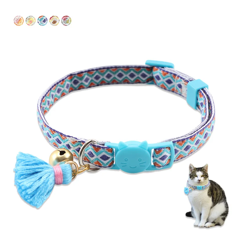 

Quick Release Cat Collar for Safety Breakaway with Bell Soft Adjustable Pet Kitten Collars Necklace