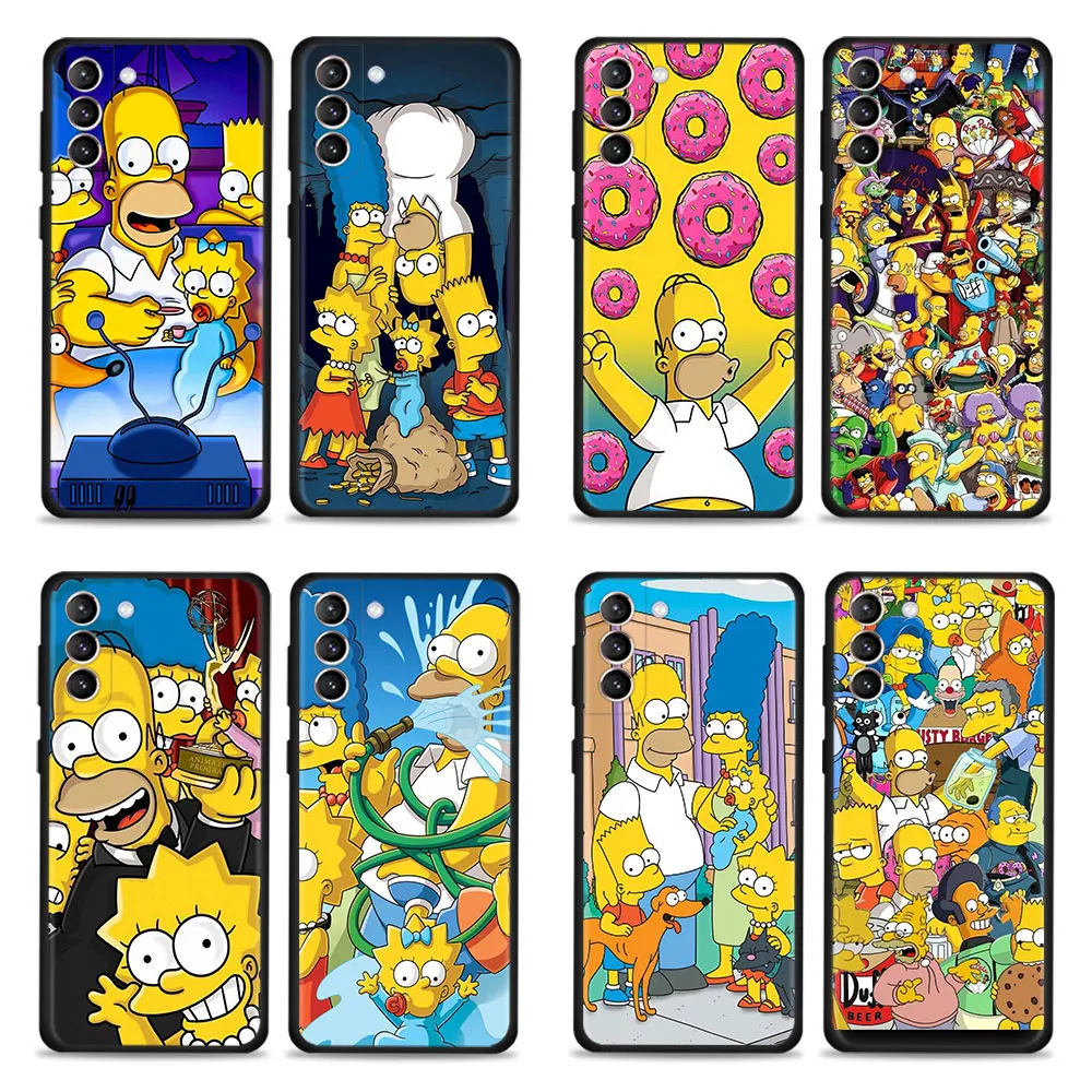 

Simpsons Cartoon Phone Case For Samsung Galaxy S21 S20 FE S22 S21 S20 Ultra S10 S9 S8 Plus Note 20Ultra 10 Plus Silicone Cover