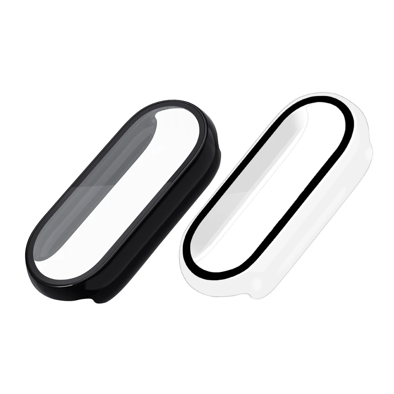 

Protector Case Compatible With mi Band 7 PC Frame Case+Glass Screen Protector