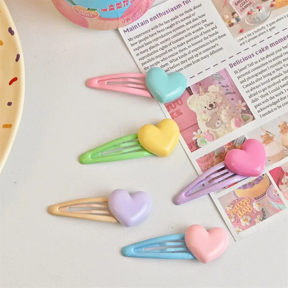 

For Girls BB Clips Korean Style For Women Hair Accessories Love Heart Hairpins Balletcore Hair Clips Hair Barrettes