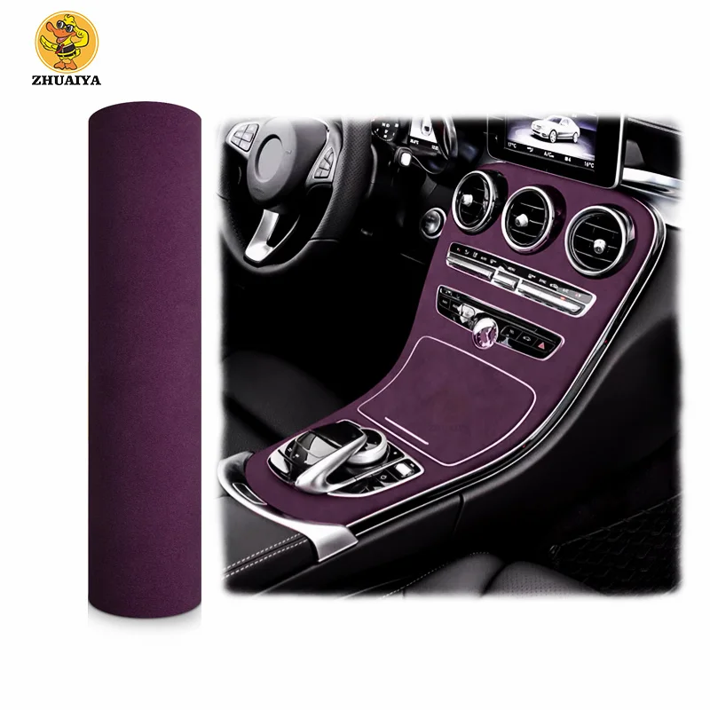 

Самоклеящаяся виниловая ткань ZHUAIYA 1,35*15 м, фетровая фиолетовая бархатная Автомобильная оболочка, наклейка для автомобиля