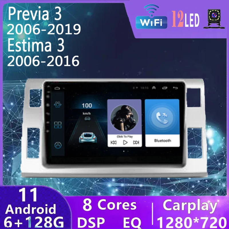 

2 Din Android Auto For Right Toyota Previa XR50 3 III Estima AHR20 XR50 3 III 2006 - 2019 Car Radio Video Player Navigation GPS