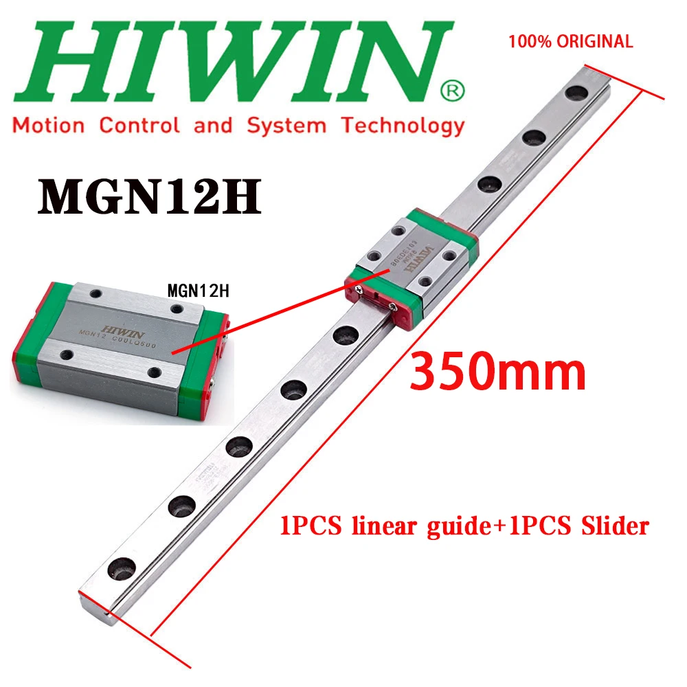 New HIWIN Original Authentic MGN12H MGN12 High-Precision Linear Guide Rail With Slider 350mm Miniature Linear Guide 3D Printer