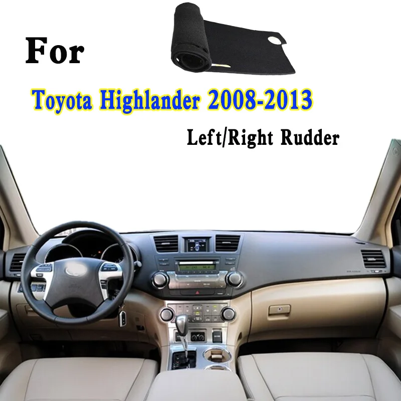 

For 2008-2013 Toyota Highlander U40 U48 Car-Styling Dashmat Dashboard Cover Instrument Panel Insulation Protective Pad Ornaments