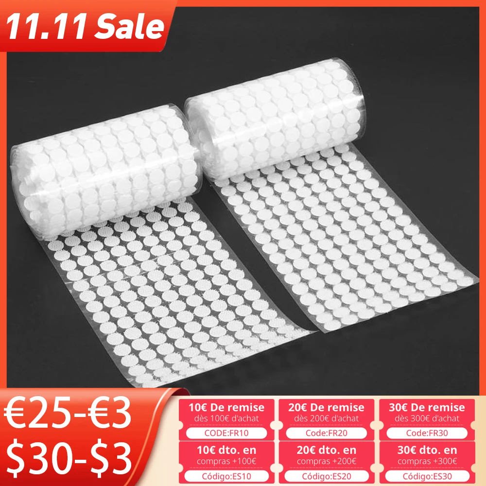 

Лента самоклеящаяся нейлоновая, двусторонняя, в горошек, 500 пар