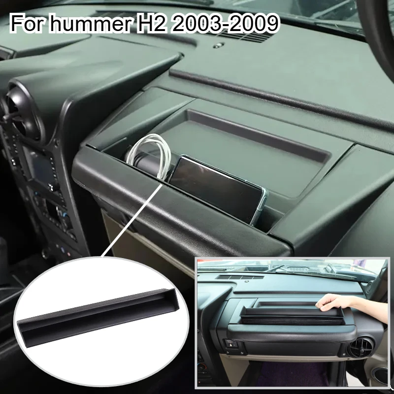 Фото Подходит для Hummer H2 2003-2007 ABS салон автомобиля второго пилота, ручка приборной панели, ящик для хранения, лоток для мобильного телефона, аксессуары для литья №1
