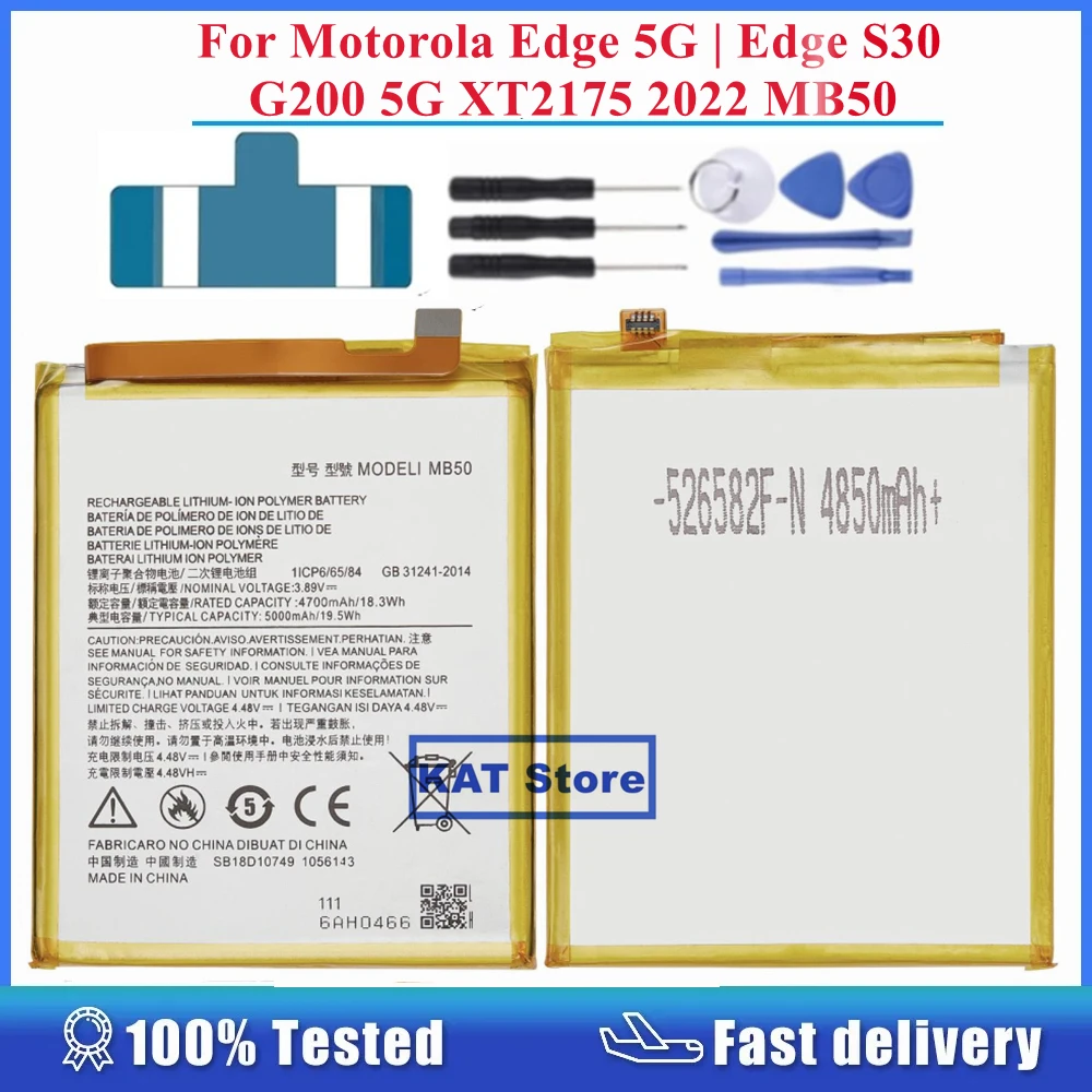 Аккумулятор для Motorola Edge мобильный телефон Edge S30 G200 5G XT2175 2022 MB50 5000mAh, литий-ионный аккумулятор, запасные части
