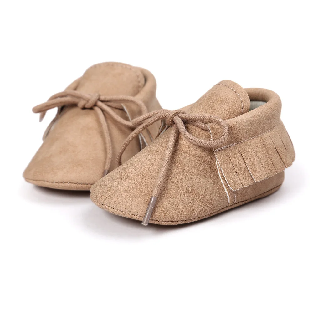 

Baby Shoes Newborn Infant Boy Girl Classical Lace-up Tassels Suede Sofe Anti-slip Toddler Crib Crawl Shoes Moccasins 10-colors