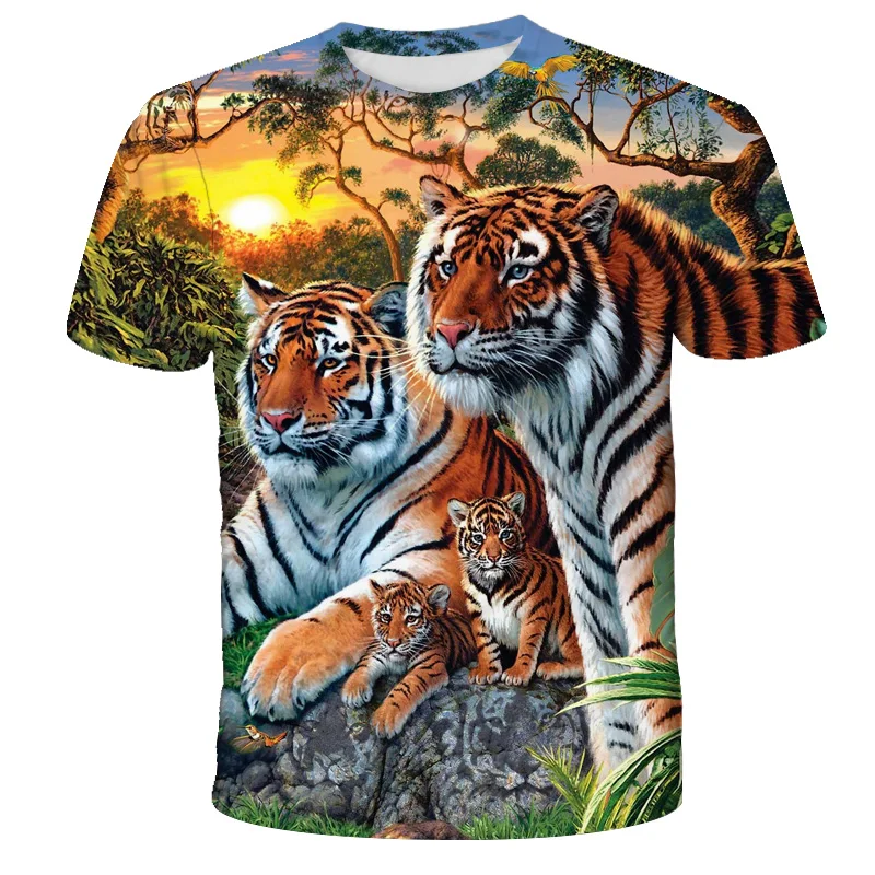 

Tiger 3D T Shirt Kids Clothes Children Summer Fashion Short Sleeve Printed Animal T-Shirt Boys Cool Tops Girl Tees Kids Clothing