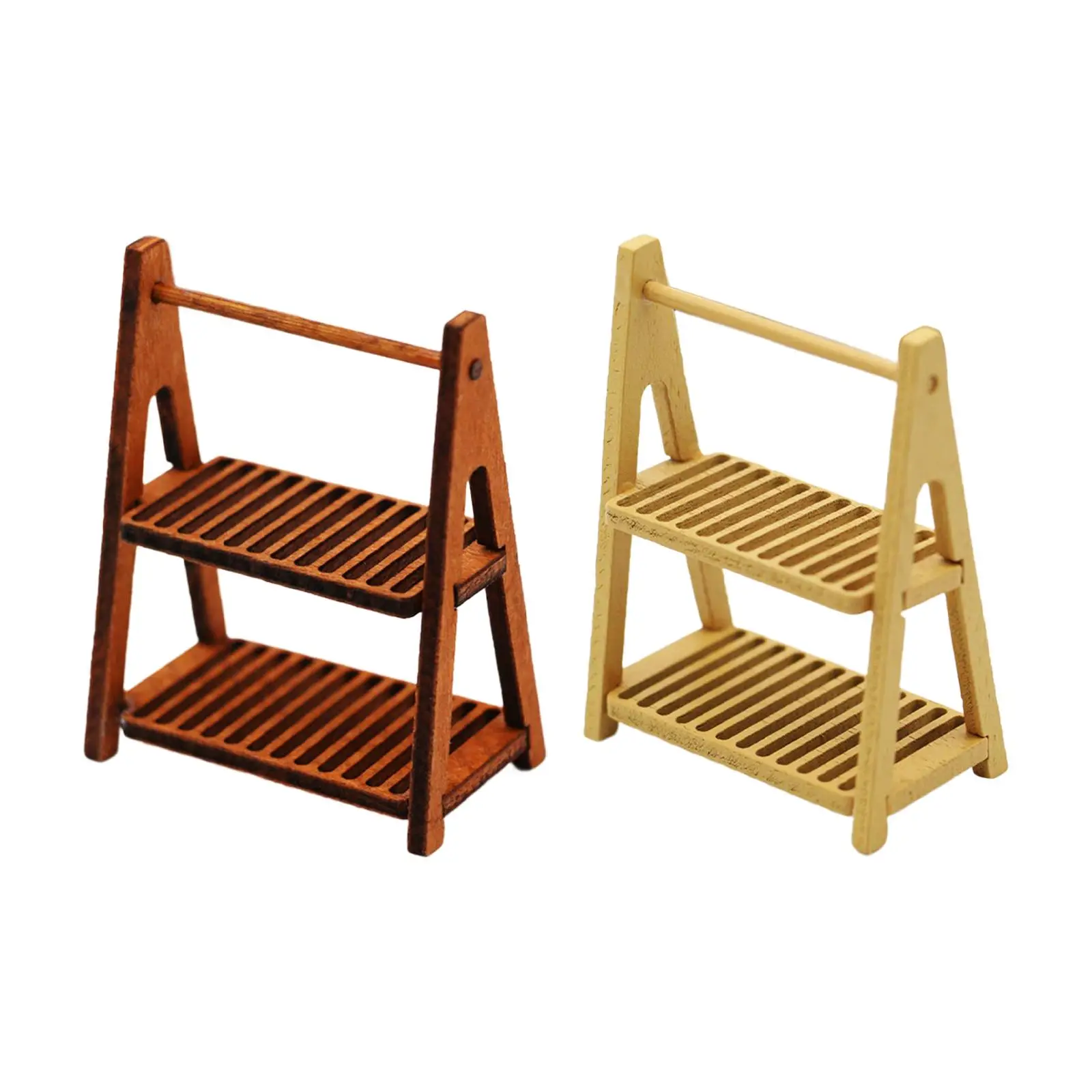 

1/6 1/12 миниатюрная деревянная полка для хранения, имитация реалистичной мини-деревянной полки для хранения, аксессуары для архитектурной миниатюрной сцены