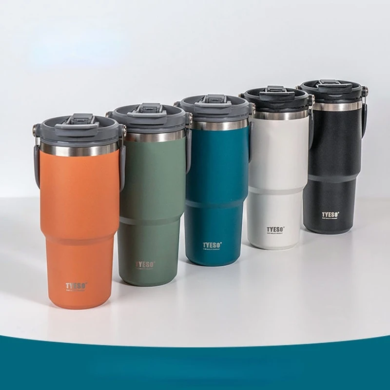 Thermal Water Bottle Portable With Straw Car Cup Travel Flask Coffee Mugs