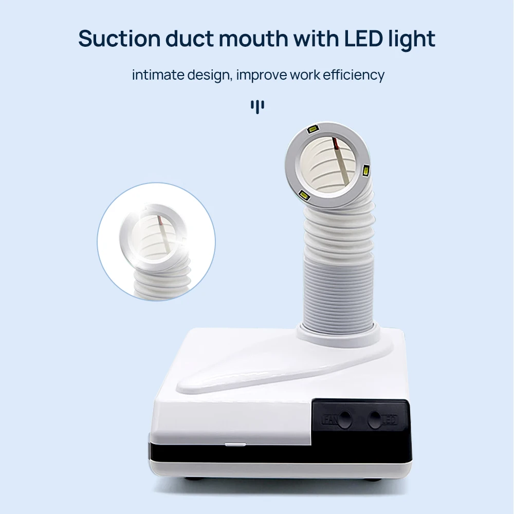 60W Dust Collector Extractor Dental Vacuum Cleaner Lab Suction Machine for Polishing Scalable Hose With LED Light |