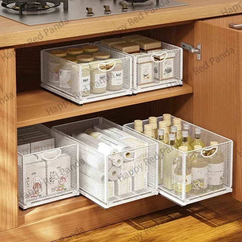 Кухонный ящик для хранения шкаф под раковиной выдвижная корзина с направляющей