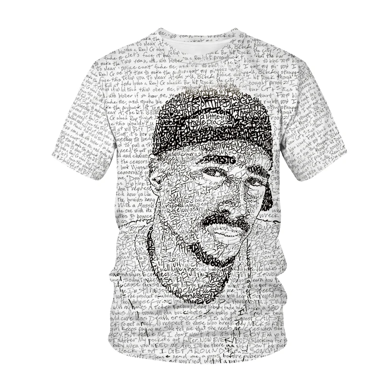 

New Summer Rapper Star Tupac Men T Shirt 3D Printing Streetwear Hip Hop Music Short Sleeve Casual Plus Size Pullovers XXS-6XL