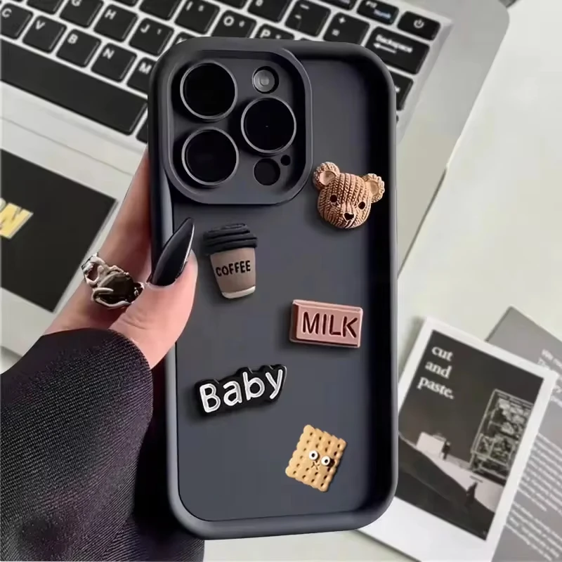 Чехол сделай сам Медведь кофе для Xiaomi Redmi Note 13 Pro чехол 12 11 5g 10 9 12s 11s 10s 9s 9T Poco X5 X6 5G