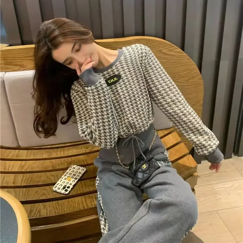 Модный повседневный стильный женский твидовый костюм весна-осень 2022 новые