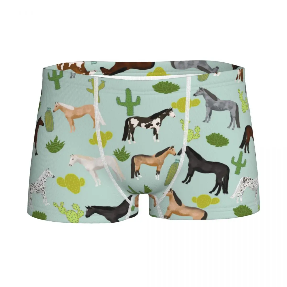 

Horses Cactus Boys Underwear Children Teenager Shorts Panties Animal Print Briefs Male Fashion Boxer Brief
