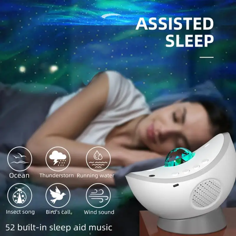 

Usb Charging Music Night Light Romantic Remote Control 52 Sleep Aid Music Two Lampshades Three-speed Timing Rotatable