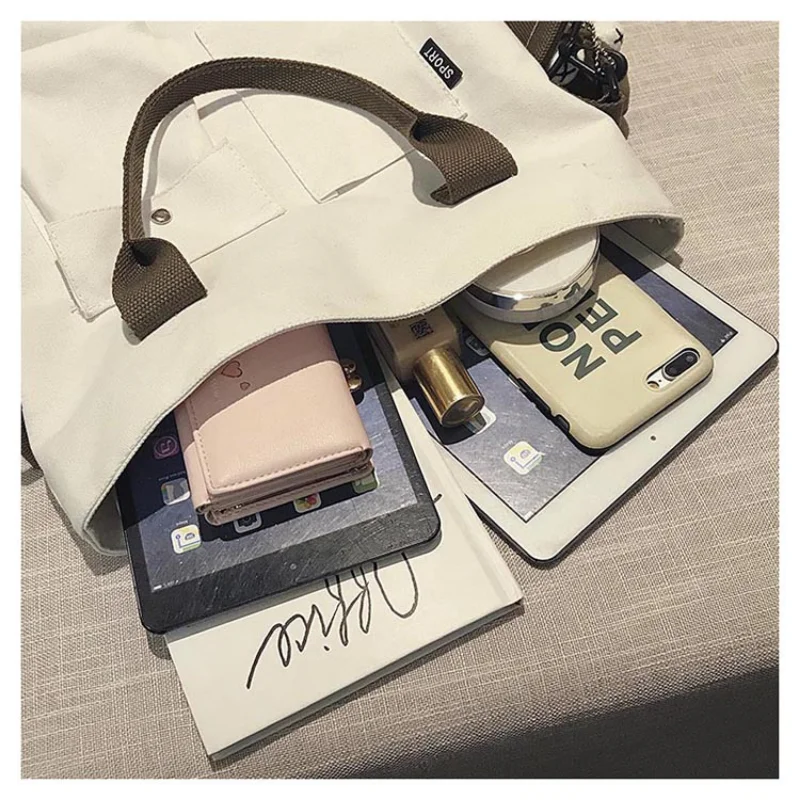 Fashion Luggage &Bags Women's Handbags Crossbody NEW Canvas Large Capacity Tote Bag Travel Storage Black Ladies Bolsos