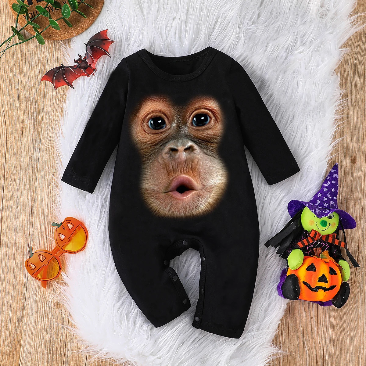 The Latest Funny T-shirt Monkey 0-24 Months Baby Boys Girls Romper Infant Jumpsuit Cartoon Sleeved Climbing Pajamas Cotton Brand