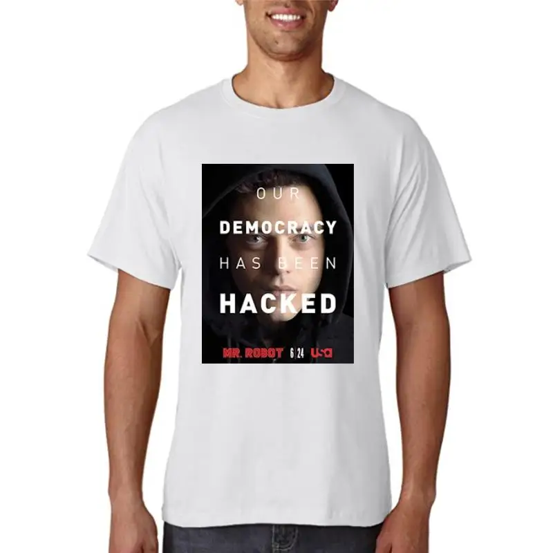 

Веселая уличная крутая футболка Mr с роботом-ключом, модная мужская футболка для взрослых, высококачественный хлопковый удобный костюм с коротким рукавом черного и белого цвета Si