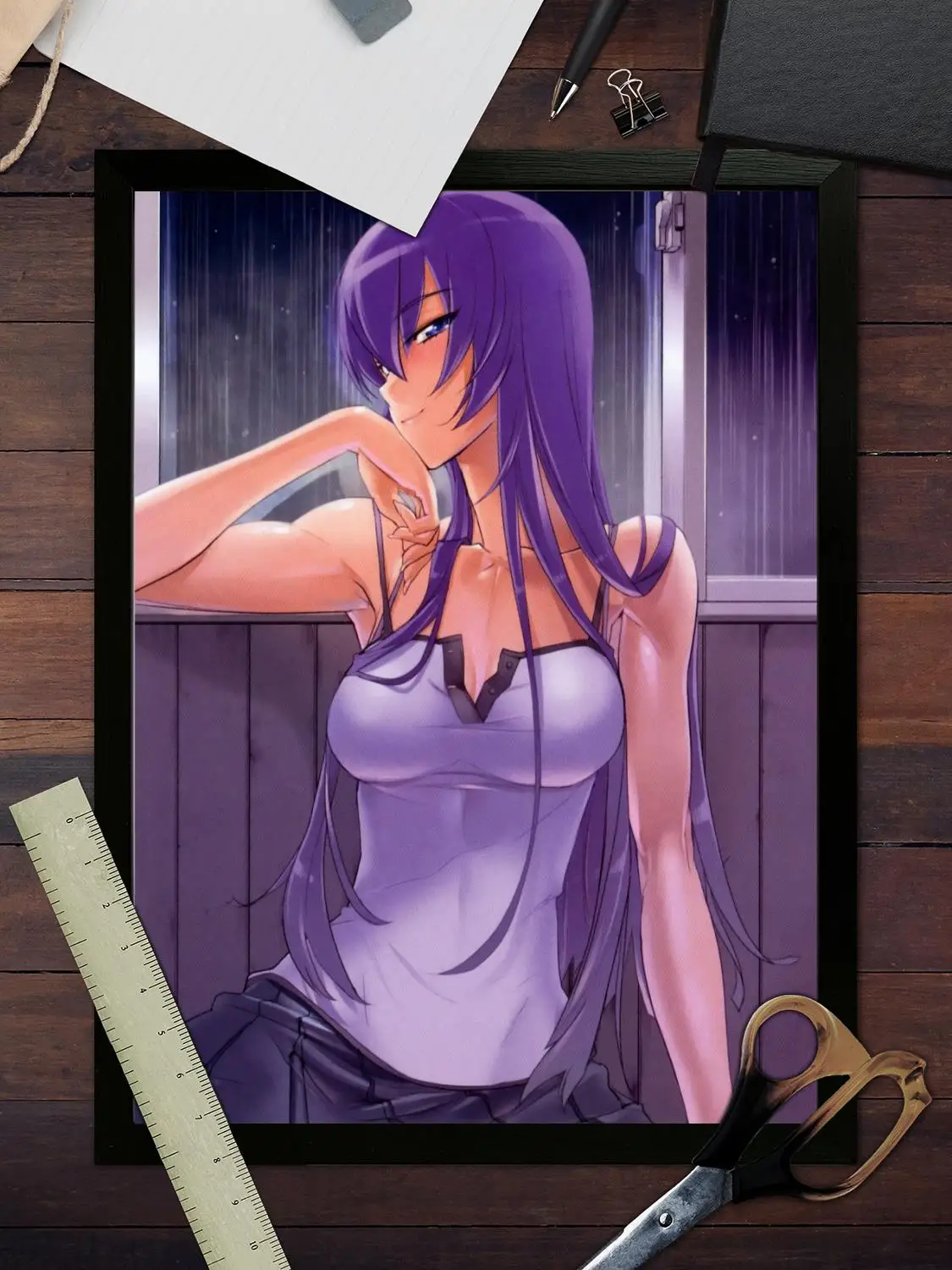 Саэко busujima аниме холст художественный постер настенная художественная картина с