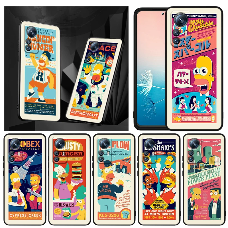 

Anime The Simpsons Cute Phone Case For Xiaomi Mi 13 12T 12S 12X 12 11 11T 11i 10T 10 Pro Lite Ultra 5G Black Funda TPU Cover