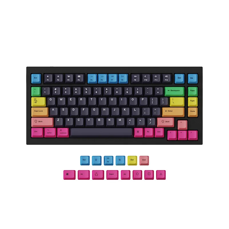 

1 Set PBT 5 Side Dye Subbed Keycap OEM Profile Keycaps For Keychron Q1 Q2 K2 65% 75% Layout Keyboard MAC Key Caps 68/87/84