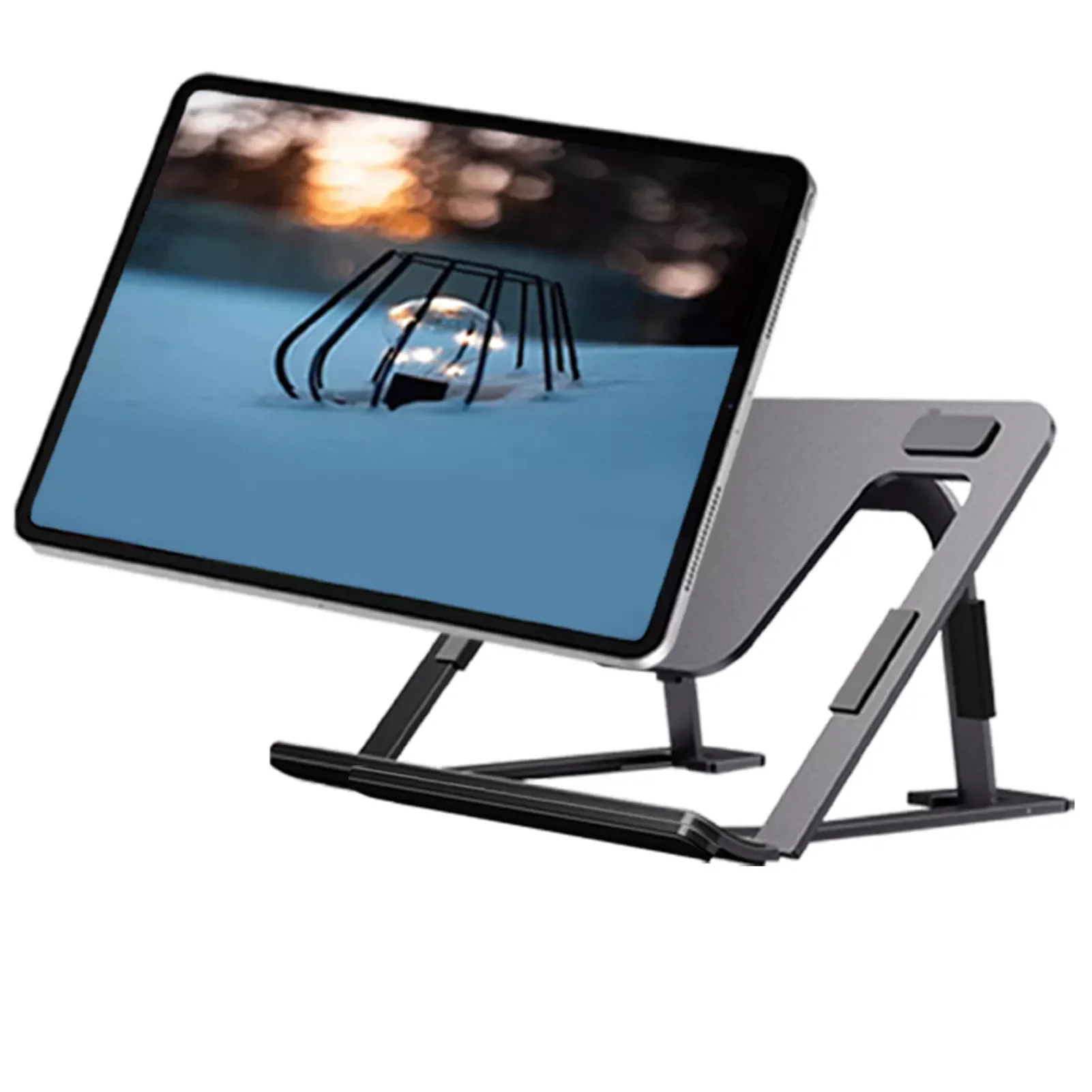 Laptop Stand For Desk 8 Angles Adjustable Portable Laptop Riser Foldable Computer Stand Anti-Slip Laptop Riser Compatible With 8