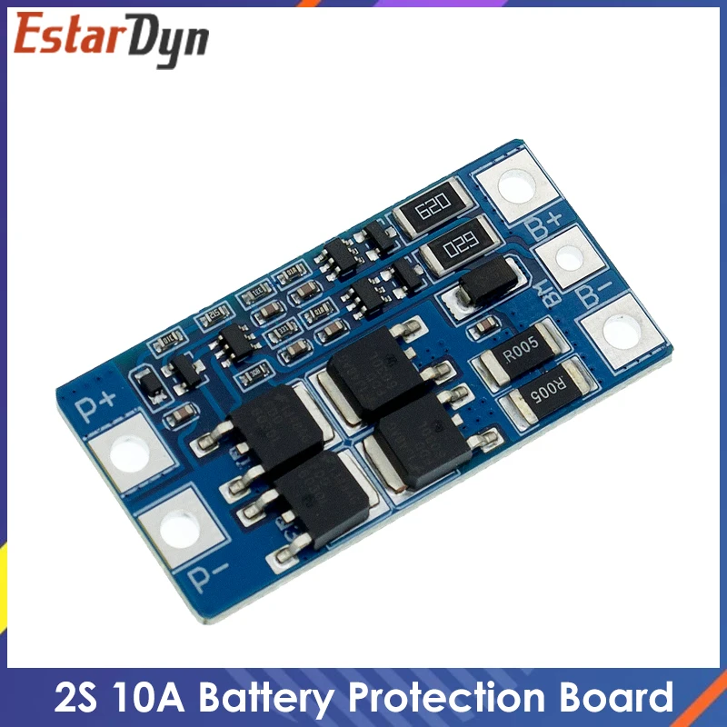 

2S 10A 7.4V 18650 Lithium Battery Protection Board 8.4V Balanced Function Overcharged Protection Board