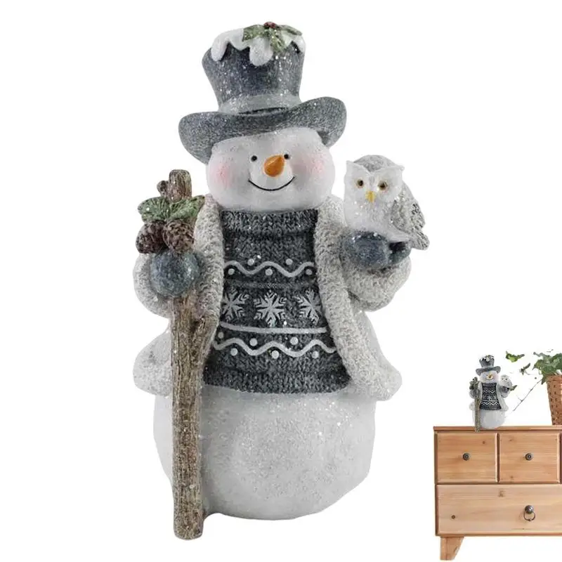 

Snowman Figurines Christmas Indoor Christmas Resin Snowman Figurines Cute Snowman Christmas Ornaments For Holiday Anniversary