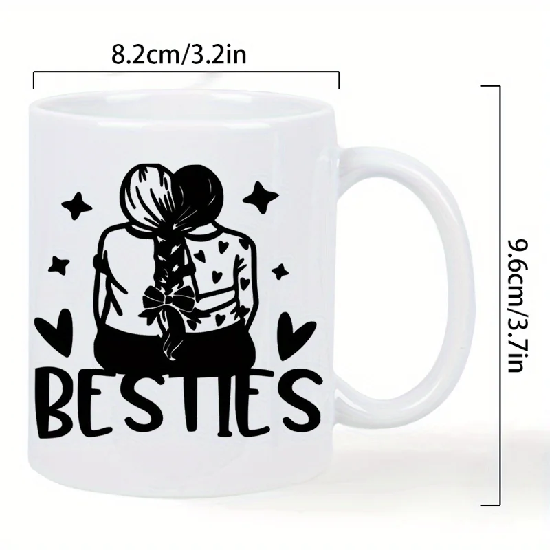 Фото Керамическая кофейная кружка BESTIES на 11 унций — многоразовая, Insulted, Trvel Mug, только Hnd-Wsh — идеально подходит для любителей кофе, белая кружка для мужчин и женщин №4