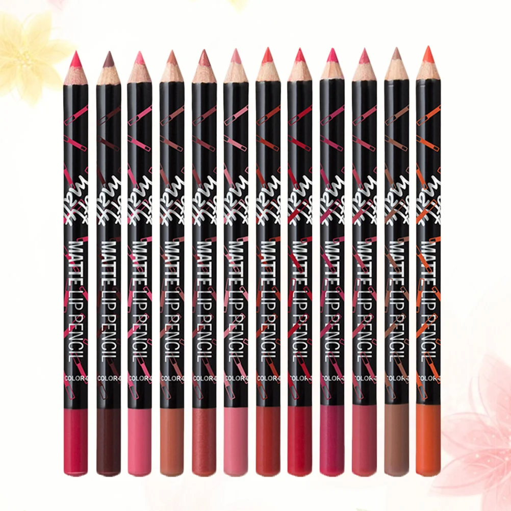 

12 Lipstick Matte Lip Lip Liner Pencils Lipstick Pen for Makeup