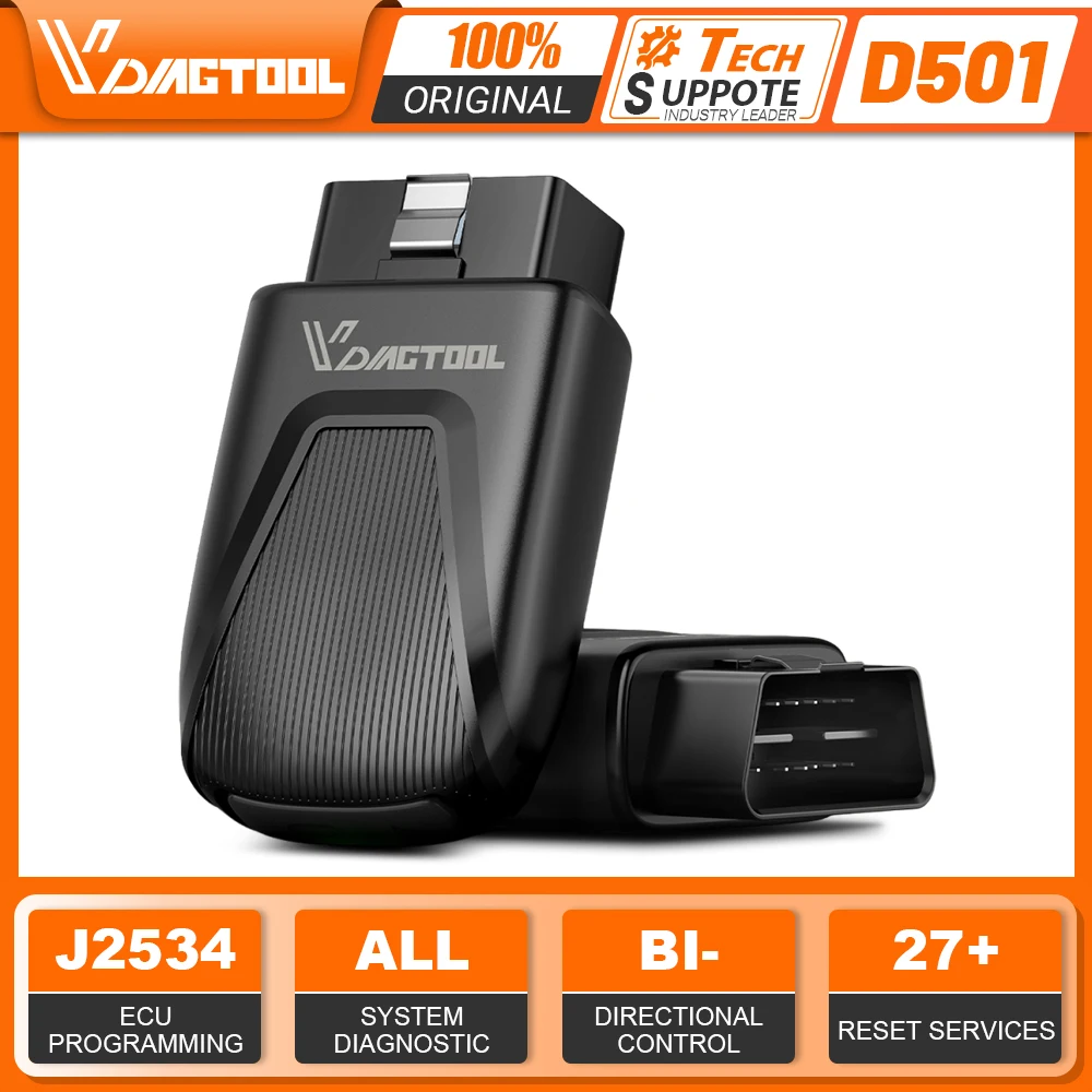 Фото Автосканер VDIAGTOOL D501 для автомобилей GM, диагностический инструмент с функцией определения VIN, 27+ сервисных функций, J2534, активный тест, считыватель кодов, пожизненные бесплатные обновления. №1