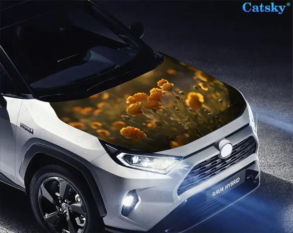 Виниловые стикеры на капот автомобиля виниловая пленка с изображением диких