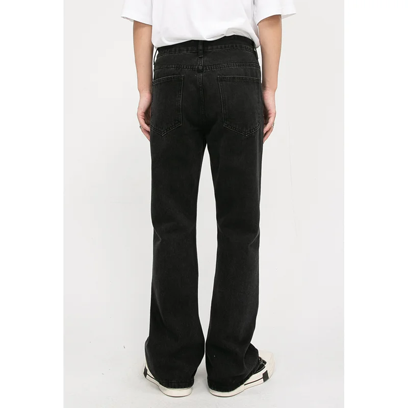 Streetwear Men 2022 New Vintage Recreational Black Ripped  Jeans Loose Straight Cylinder Broad Leg Bell-bottoms Autumn Female