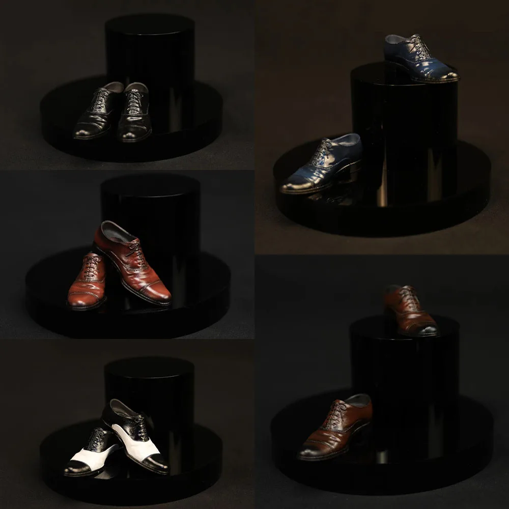 

PTMODEL PTA-1002 1/6 Male Vintage Leather Shoes Gentleman Solid Shoes Model Fit 12'' Male Soldier Detachable Feet Bodies