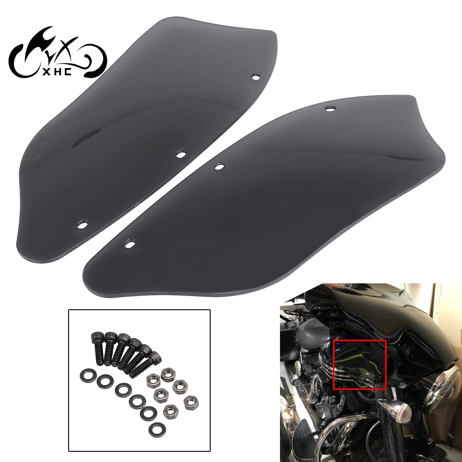 2 шт. ветровые дефлекторы для Harley Dyna Wide Glide FXWG Road King Softail стандарт FXST Honda Shadow Saber 1100 -