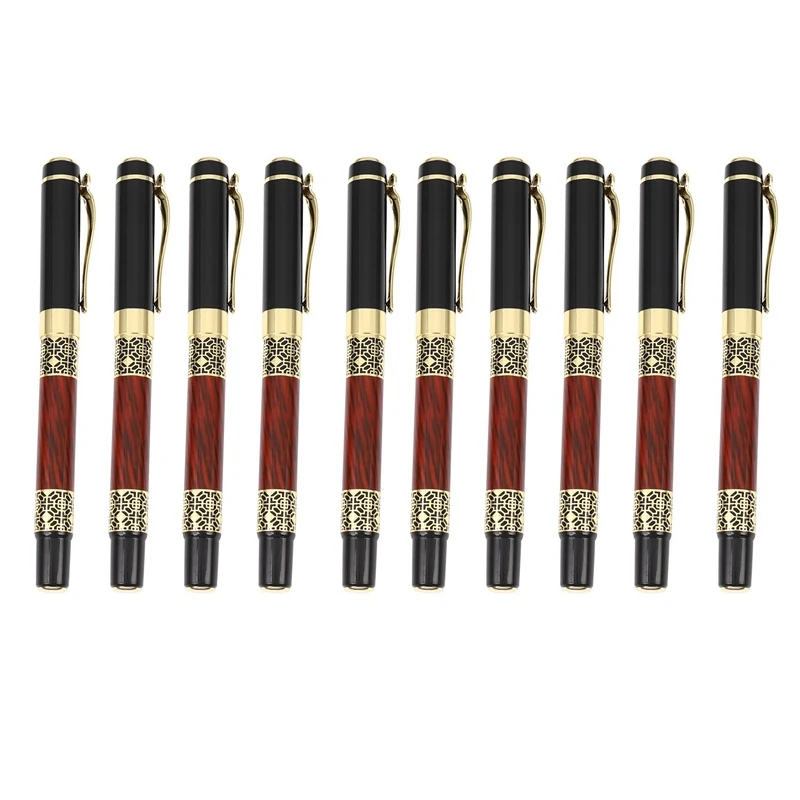 

10X Chinese Classical Roller Ball Pen Elegant Golden Metal Ballpoint Pen For Signature School Student Gift