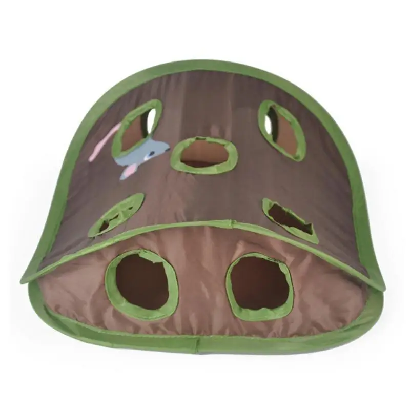 

Pet Cat Play Toys Mice Intelligence Educational Bell Tent With 9 Holes Tunnel Cat Teasing Toys Pet Relieve Stress Toy Products