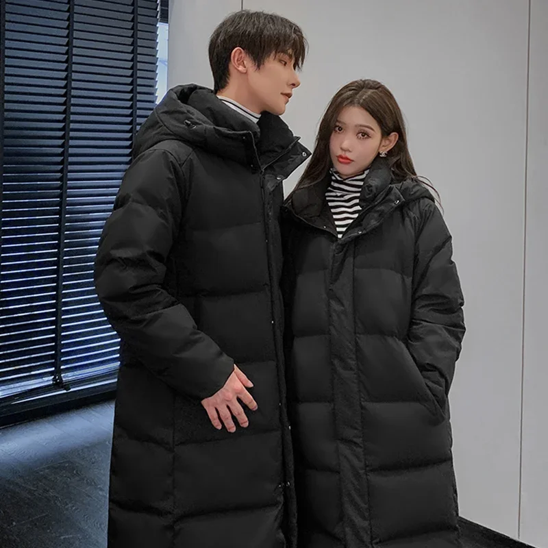 Мужской длинный пуховик YEAE теплая Толстая зимняя куртка выше колена в Корейском