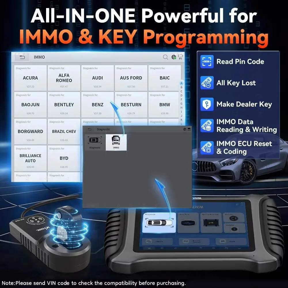 Фото XTOOL X100 PAD3 с KC100: Программатор ключей EEPROM, диагностический сканер OBD2, инструменты для кодирования ЭБУ FCA DoIP, добавление ключей с 38+ функциями сброса №3