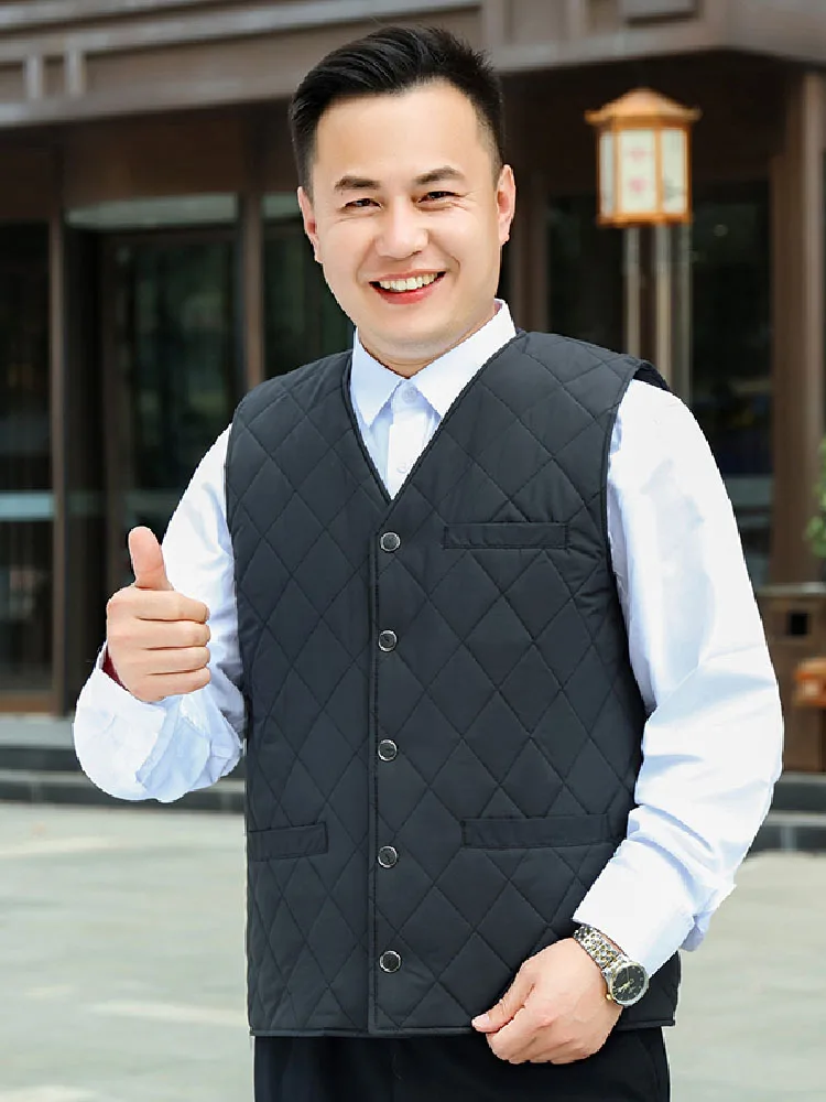 Зимний замшевый дубленка из ягненка мужской жилет для папы среднего и пожилого