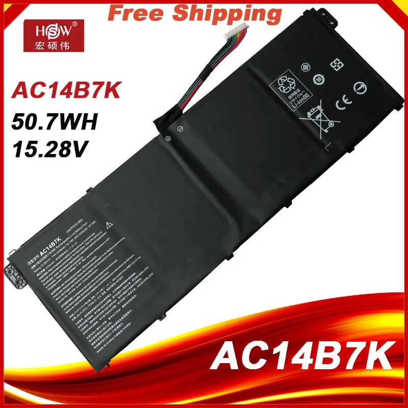 New AC14B7K Laptop Battery For Acer Spin 5 SP515-51GN Swift SF314-52 For Acer Nitro 5 AN515-42 15.28V 3320mAh/50.7WH